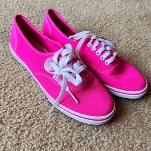 Vans Pink Canvas Sneakers Low-Top Lace-Up